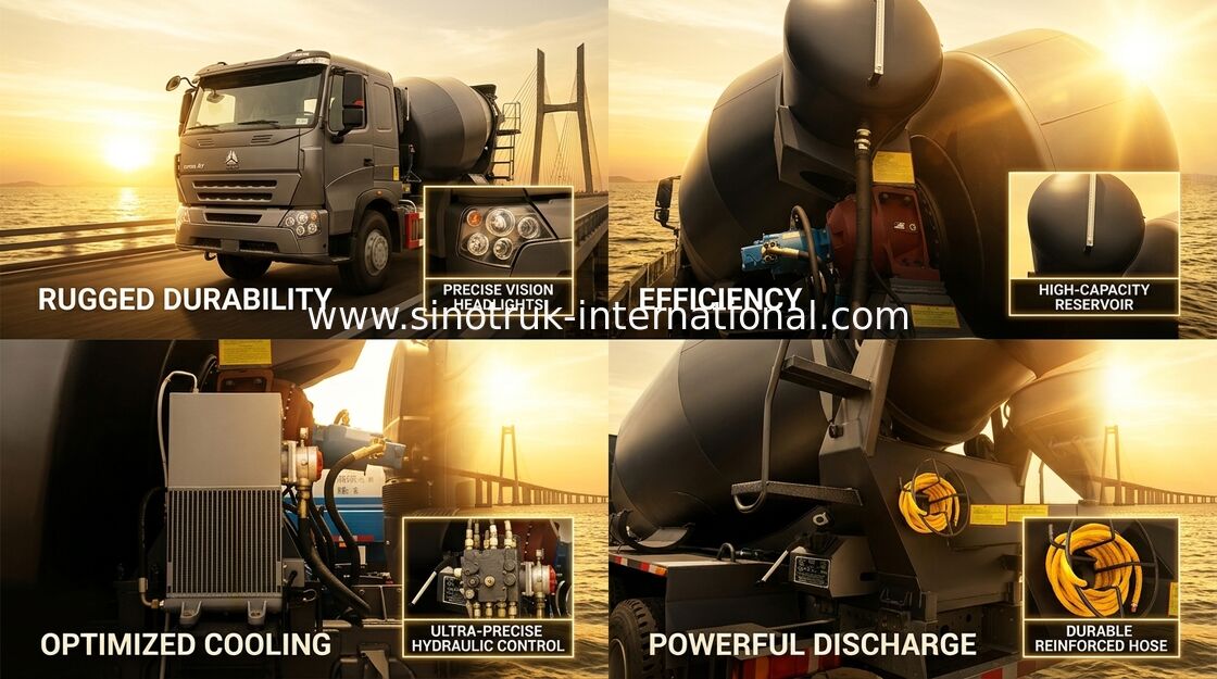 SINOTRUK ΔΙΕΘΝΕΣ φορτηγό 10CBM 371HP 6X4 LHD συγκεκριμένων αναμικτών HOWO A7