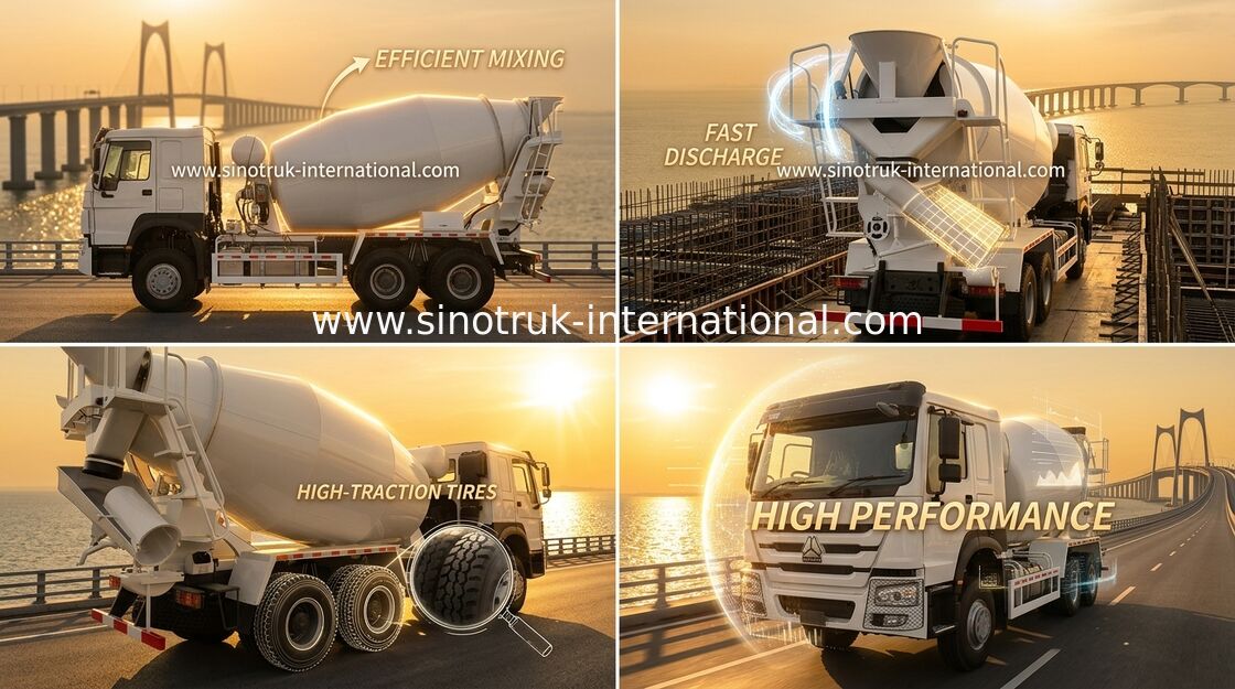 Φορτηγό κατασκευή 340Hp 10-20CBM 6 X 4 συγκεκριμένων αναμικτών Howo Sinotruk ευρο- 2