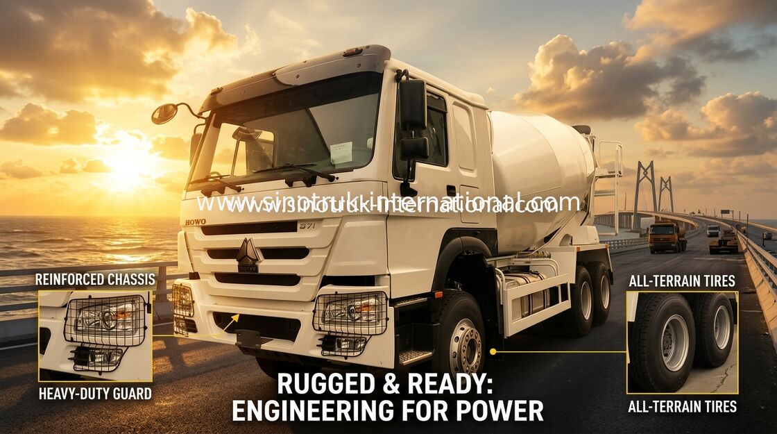 HOWO 371HP 10m3 φορτηγό αναμειγνύματος σκυροδέματος με αντλία Eaton & κινητήρα για βαριές κατασκευές