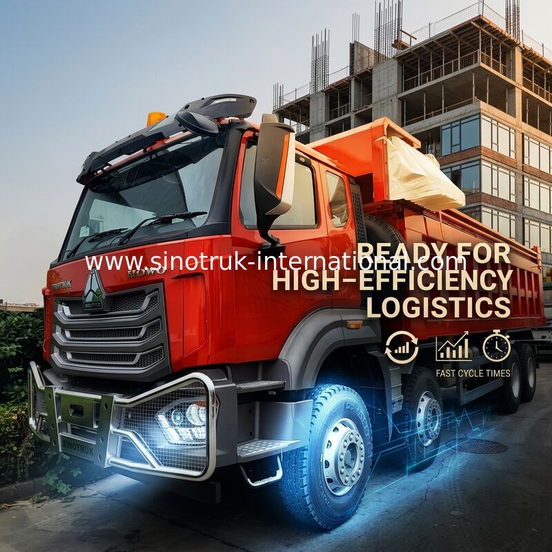 Υπερ-Ρουλεμάν HOWO 8×4 Ανατρεπόμενο Κόκκινο | 371HP Ισχυρή Ισχύς, 27CBM Μεγάλη Χωρητικότητα, 80–100T Βαρέως Τύπου Μεταφορά