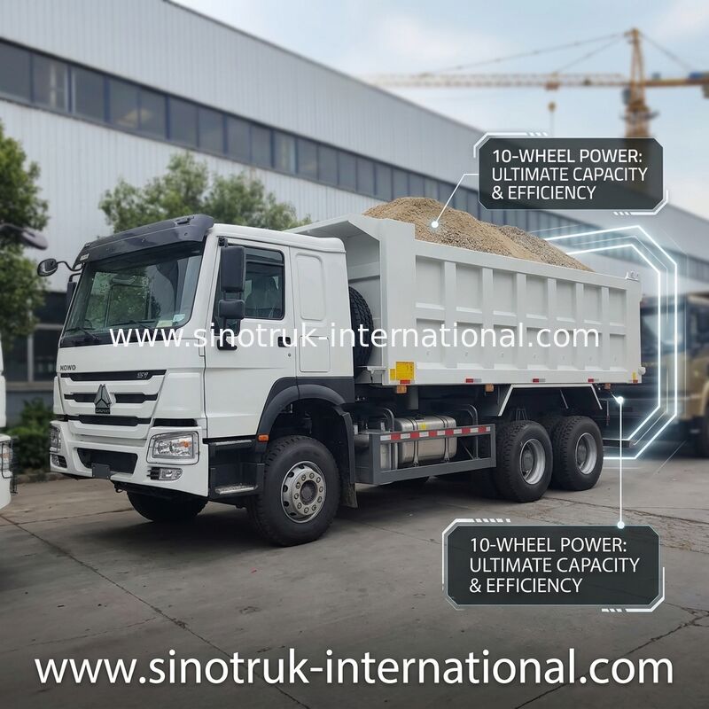 HOWO 371HP 6×4 Αριστεροτίμονο Μεσαίου Ύψους Ανατρεπόμενο Φορτηγό