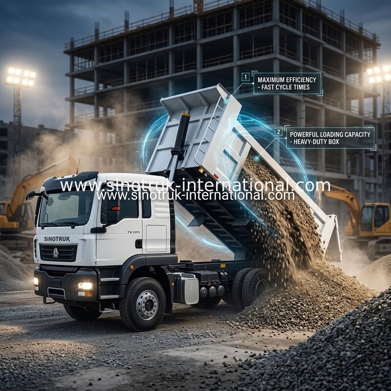 Σασί SINOTRUK TX Dump Truck με κινητήρα 371HP, χωρητικότητα φόρτωσης 30-40 τόνων και προαιρετική LHD / RHD
