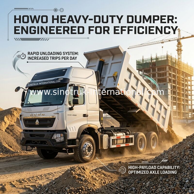 inotruk Νέο Howo Tipper Dump Truck Τάξι Weichai Μηχανή 8 × 4 LHD 430HP