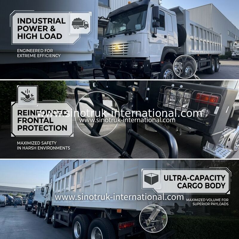 SINOTRUK HOWO 371HP Τελαχιστοποιητής Τρακ Κατασκευή Παλαιό Προσωπικό Στρατιωτικό Προφυλακτήρα για Περιοχές Ορυχείων