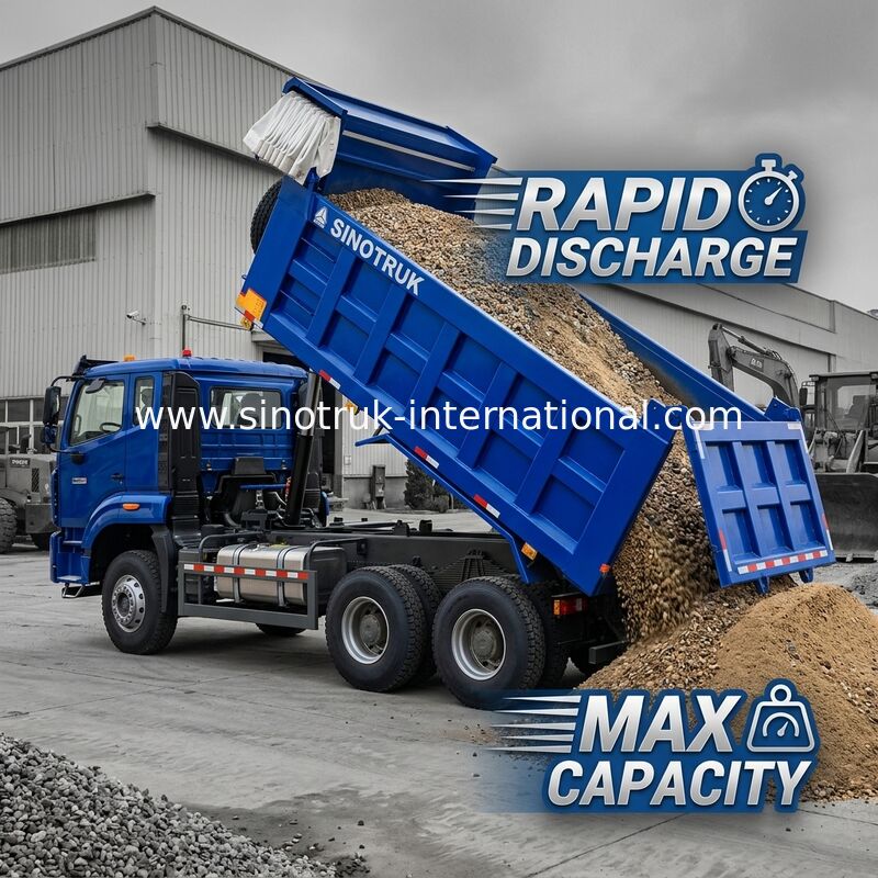 Δυνατό Πολυδιάστατο HOWO 6x4 380HP Μπλε φορτηγό με 20CBM τετραγωνικό κιβώτιο φορτίου και αδιάβροχη πλαστική