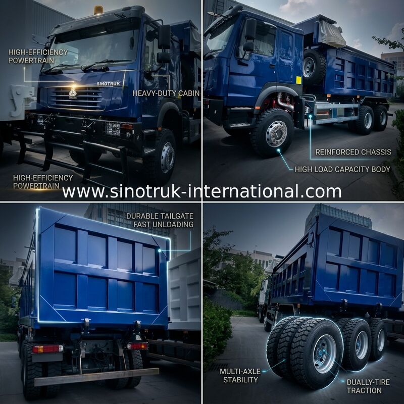 SINOTRUK HOWO Ghost Face Ανατρεπόμενο Φορτηγό LHD 6×4 371HP 20CBM