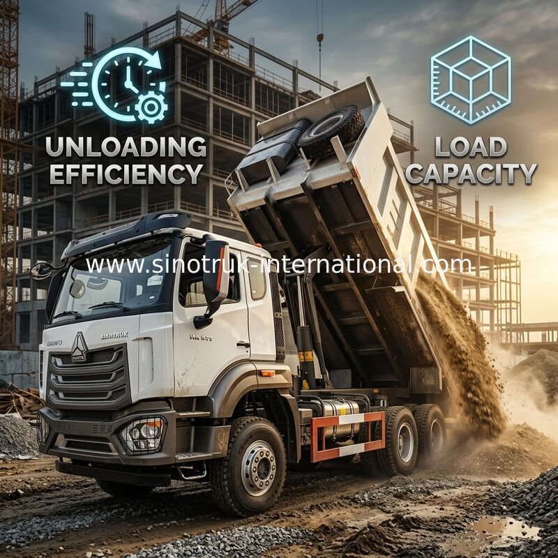 HOWO NX 371HP 6*4 20m3 Κεντρικό ανελκυστήρα φορτηγού υψηλής απόδοσης με αποτελεσματικό σώμα φορτίου μεσαίου ανελκυστήρα