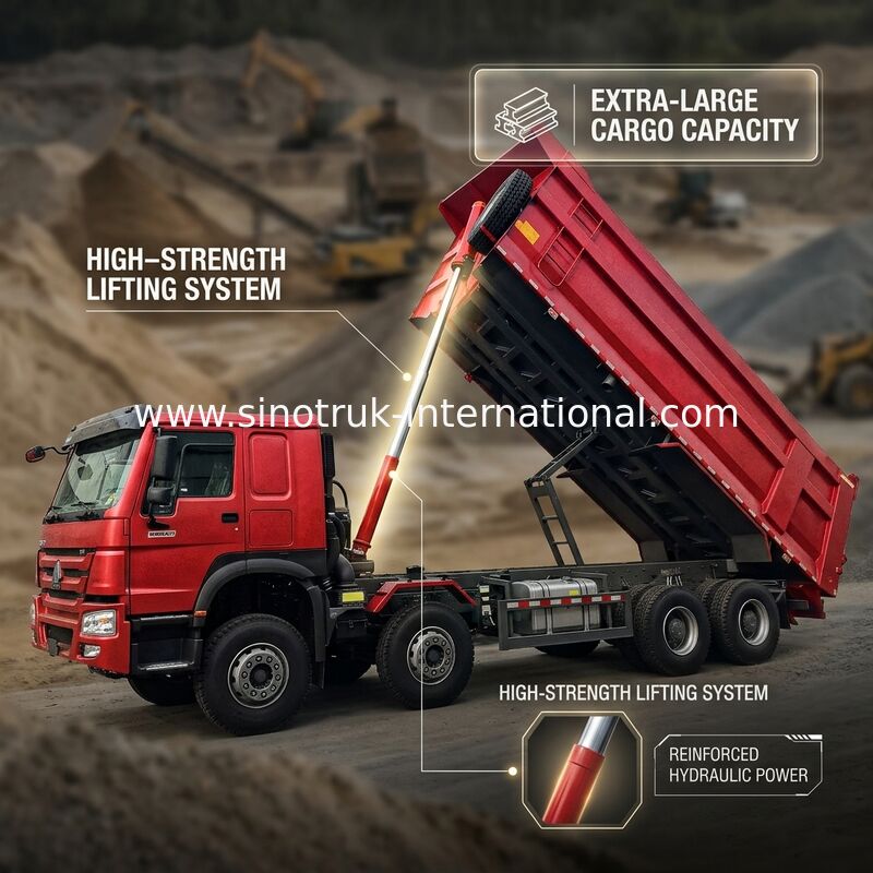 HOWO 12 τροχών Sinotruk 8X4 Dump Truck 400hp για την εξόρυξη LHD U Type Container