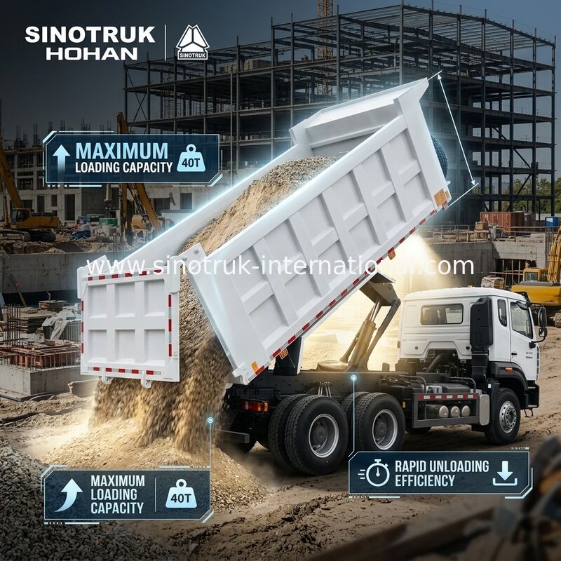 SINOTRUK HOWO 400 HP Τρακ για την κατασκευή N7 Στρατιωτικό προειδοποιητικό φως προφυλάκτη
