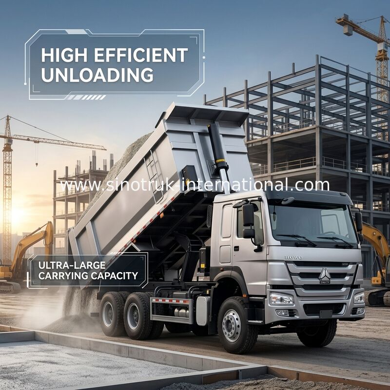 Τελαχιστοποιημένο φορτηγό SINOTRUK HOWO 400HP 12 τροχούς LHD 40Tons 30CBM ZZ3317V3567B1