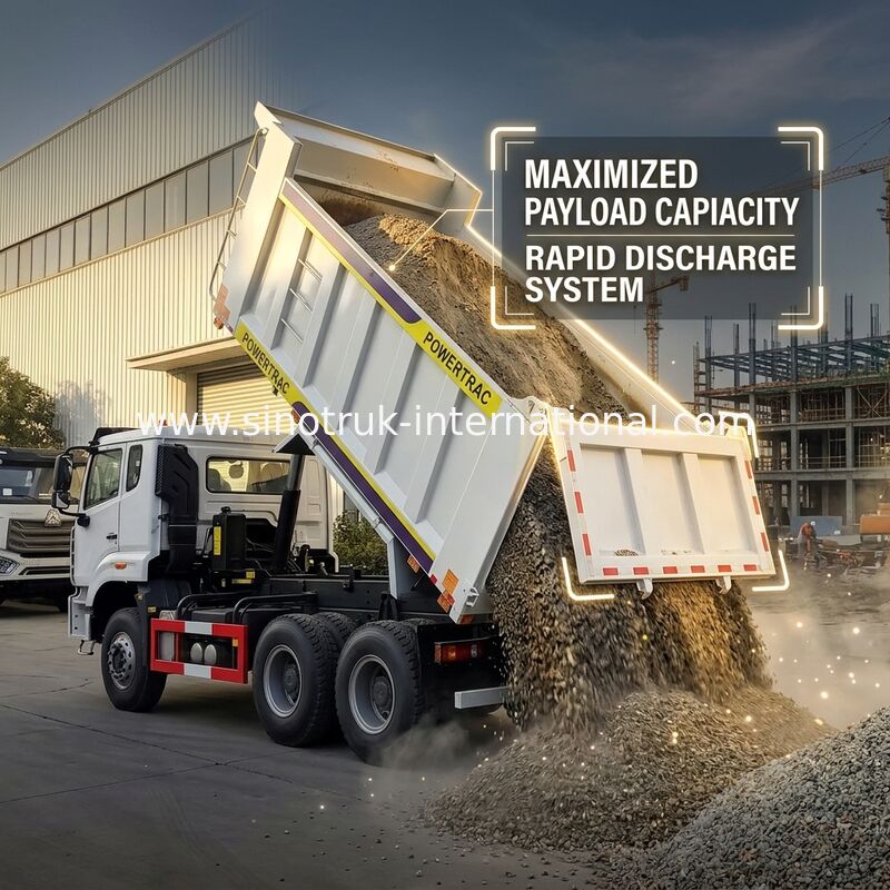 Sinotruk Howo / Hohan 6×4 Τρακ 10 τροχών Στρογγυλό φορτίο 20CBM Λευκό χρώμα