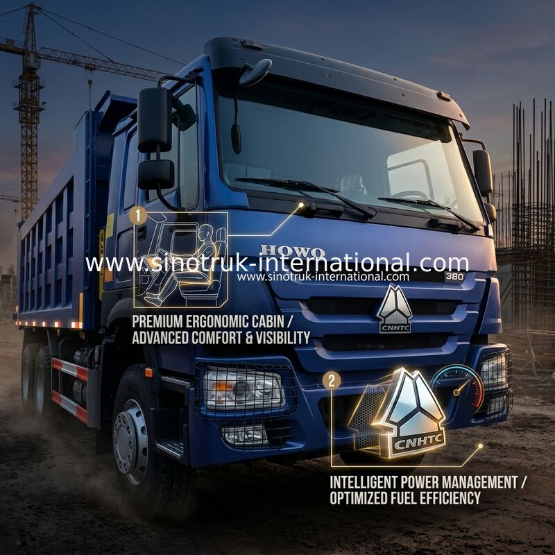 8X4 Blue Tipper Dump Truck 380hp 12 τροχών Λευκό H77L ZZ3317V3567B1 Τύπος U