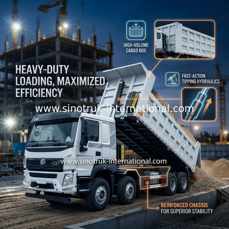 SINOTRUK HOWO 380HP Τρακ 12 τροχών LHD 31 τόνων 20-30CBM V7-X Cab
