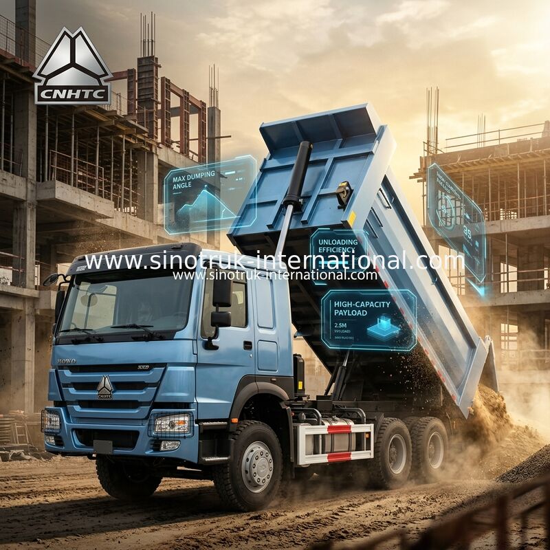 Μπλε Ανατρεπόμενο Όχημα U-Trough (20CBM, 6×4, 380HP): Εξαιρετικά Πλεονεκτήματα για Γρήγορη Εκφόρτωση Υλικών