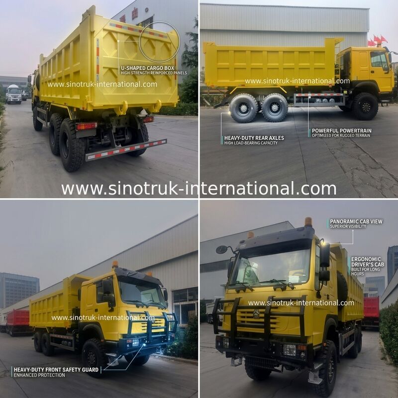 Sinotruk Howo Τρακ 6 × 6 ολότροχη κίνηση με 14,00R20 μονόστιχο 380HP