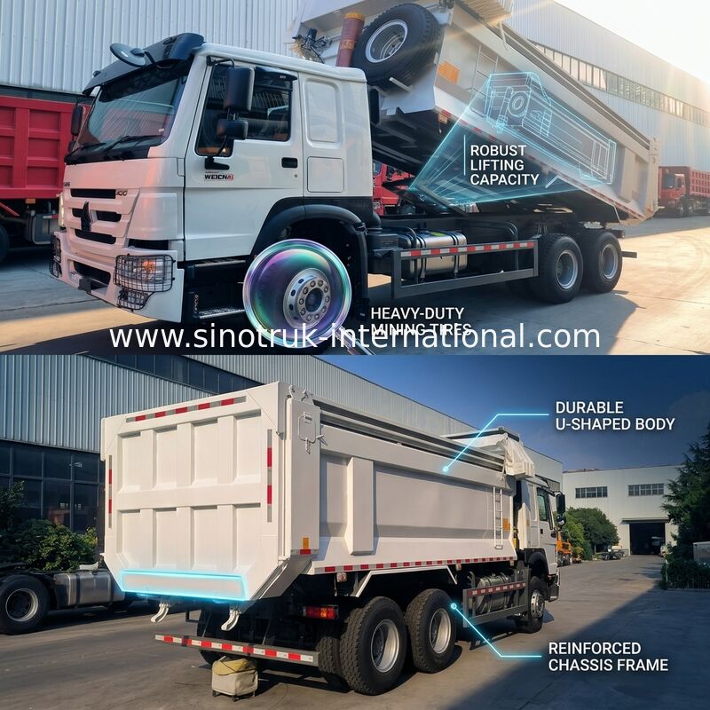 Σινοτρούκ Χόου Τρακ 400Hp 6 × 4 U σχήμα δίσκος με αυτόματη σανίδα