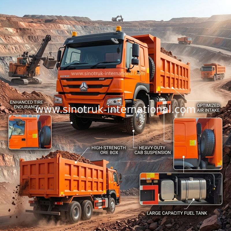 400HP Πορτοκαλί HOWO Τράκτερ RHD 6×4 10 τροχών Υψηλή Ιπποδύναμη