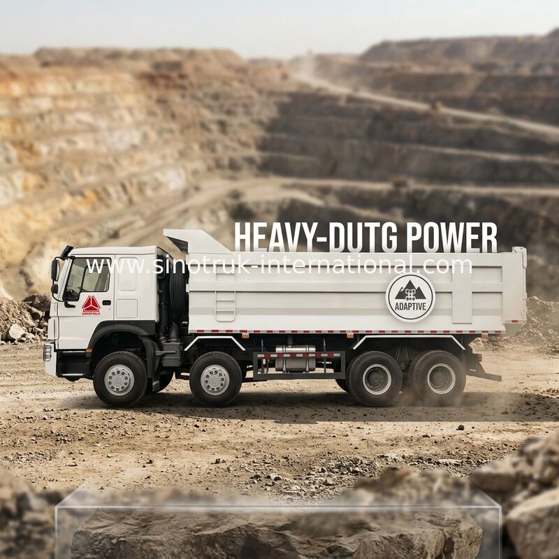 SINOTRUK HOWO Ορυχείο Πυροβολητήριος φορτηγός 12 τροχών 400hp 8 × 4 U τύπου