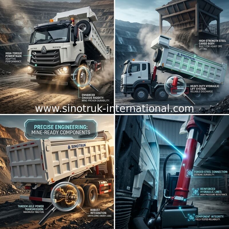Tipper SINOTRUK HOWO βαρέων καθηκόντων μπροστινή ανύψωση 8×4 RHD φορτηγών απορρίψεων