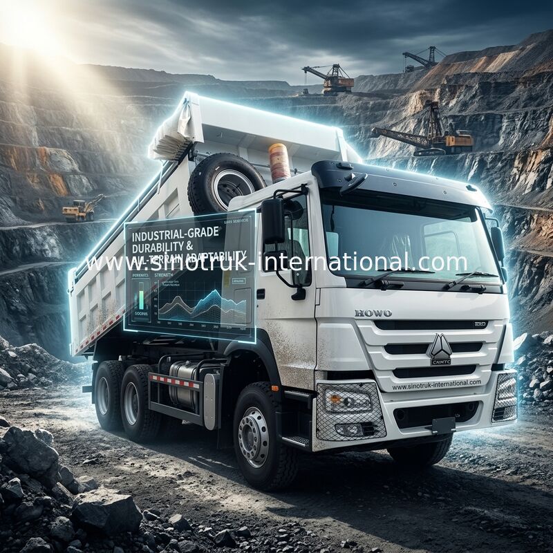 Sinotruk Howo Τρακ 380Hp 6 × 4 20CBM Λευκό με αυτόματη σανίδα