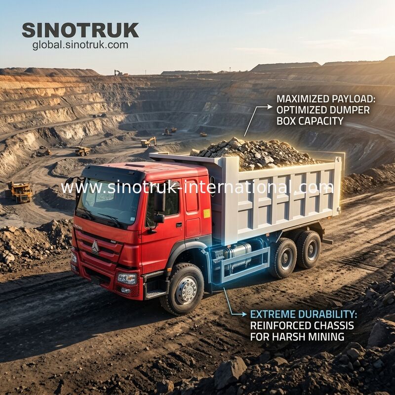 Sinotruk Howo Τρακ 400Hp 6 × 4 20CBM Μπροϊνό ανυψωτικό υδραυλικό κύλινδρο