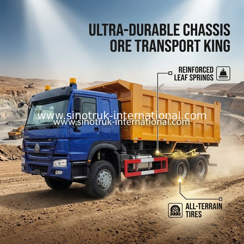 Υψηλές Tipper ιπποδύναμης 400HP HOWO ρόδες φορτηγών απορρίψεων LHD 6×4 10