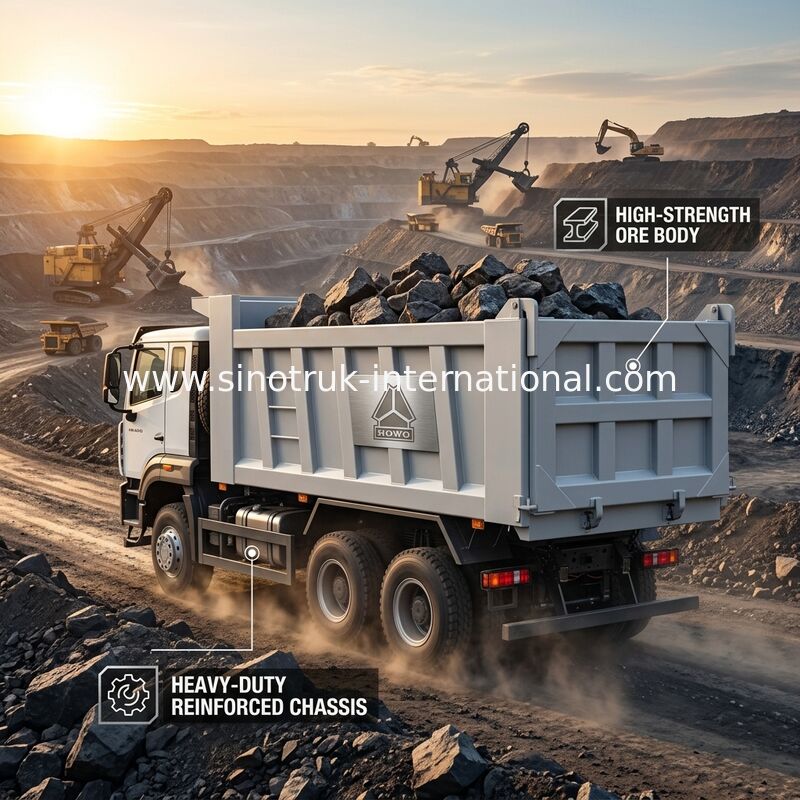 Υψηλές Tipper ιπποδύναμης 400HP HOWO άσπρες ρόδες φορτηγών απορρίψεων LHD 6×4 10