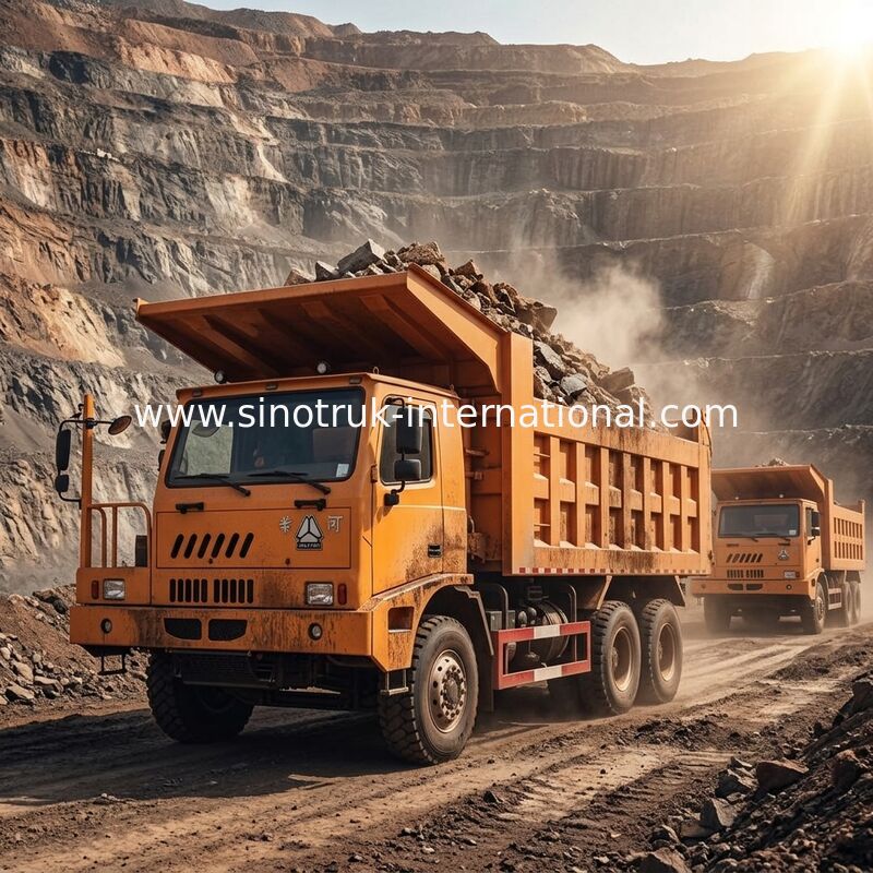 Tipper μεταλλείας 6X4 LHD φορτηγό απορρίψεων 371HP 70 τόνοι SINOTRUK HOWO για τη εξορυκτική βιομηχανία