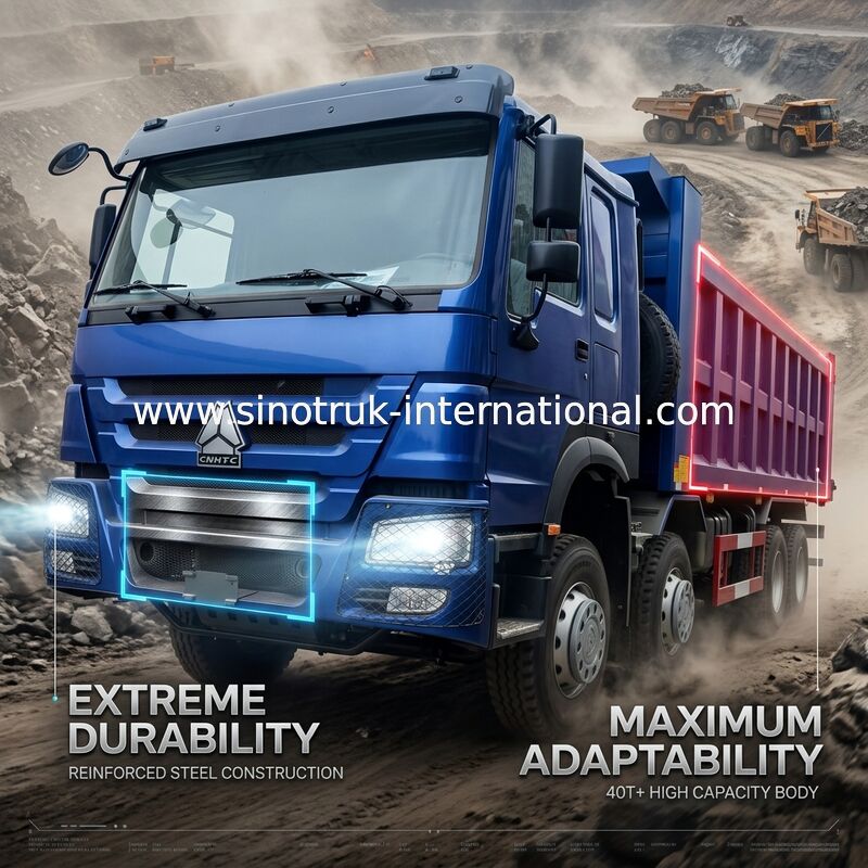 SINOTRUK ΜΠΛΕ TIPPER HOWO 400HP 8×4 ΦΟΡΤΗΓΌ ΑΠΟΡΡΊΨΕΩΝ LHD