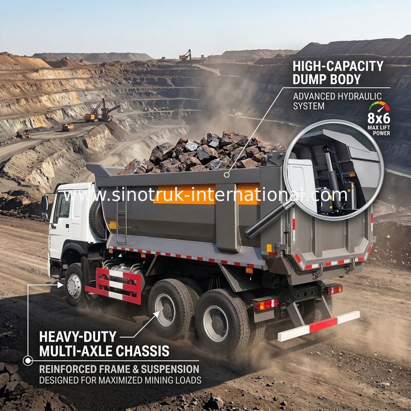 Tipper φορτηγό απορρίψεων SINOTRUK HOWO 25t 336HP 6X4 LHD 10 - 25CBM ZZ3257N3647A