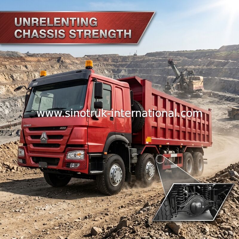 SINOTRUK ΚΟΚΚΙΝΟ TIPPER HOWO 400HP 8×4 ΦΟΡΤΗΓΌ ΑΠΟΡΡΊΨΕΩΝ LHD