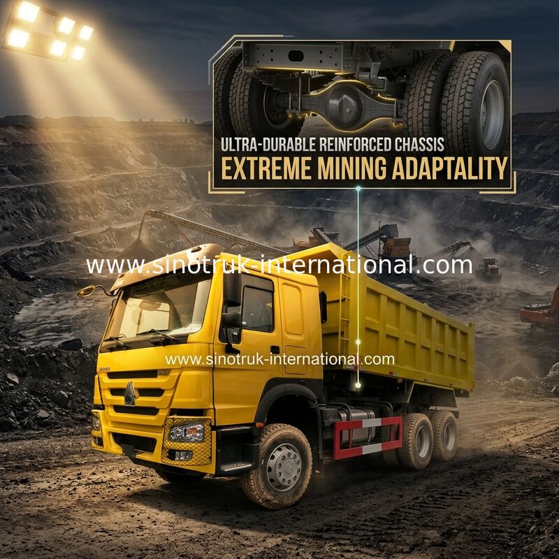 Tipper SINOTRUK HOWO 400HP φορτηγό απορρίψεων για την κατασκευή A7 κίτρινο ZZ3257V3847B1