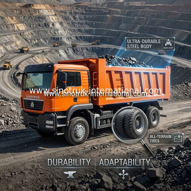 Πορτοκαλί Sinotruk Tipper Howo 6 X 4 φορτηγό απορρίψεων νέο 371HP LHD