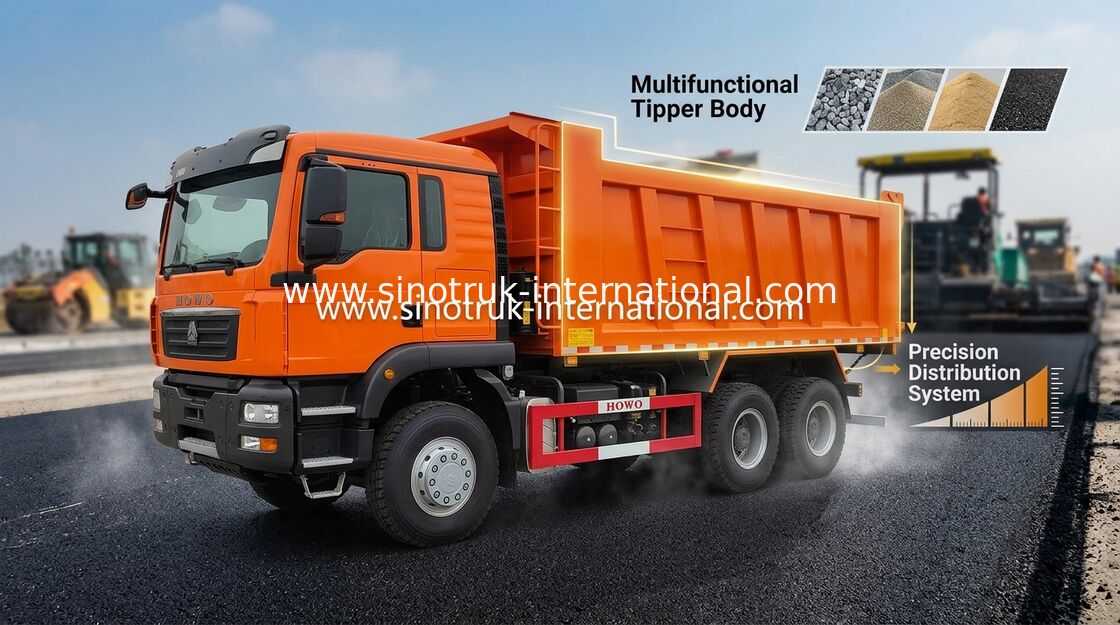 Tipper μεγάλης περιεκτικότητας HOWO RHD φορτηγό απορρίψεων για την κατασκευή 30 - 40 τόνοι