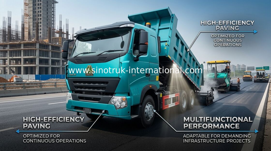 Tipper SINOTRUK HOWO A7 φορτηγό απορρίψεων για την κατασκευή 30 - 40 τόνοι ροδών RHD 10