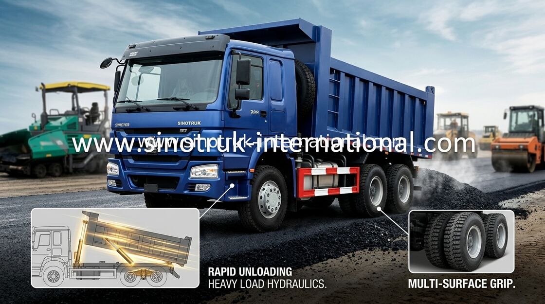 Φορτηγό απορρίψεων HOWO A7 336HP 6X4 LHD 20CBM 40 βαρύ φορτηγό απορρίψεων κυλίνδρων τόνου HYVA