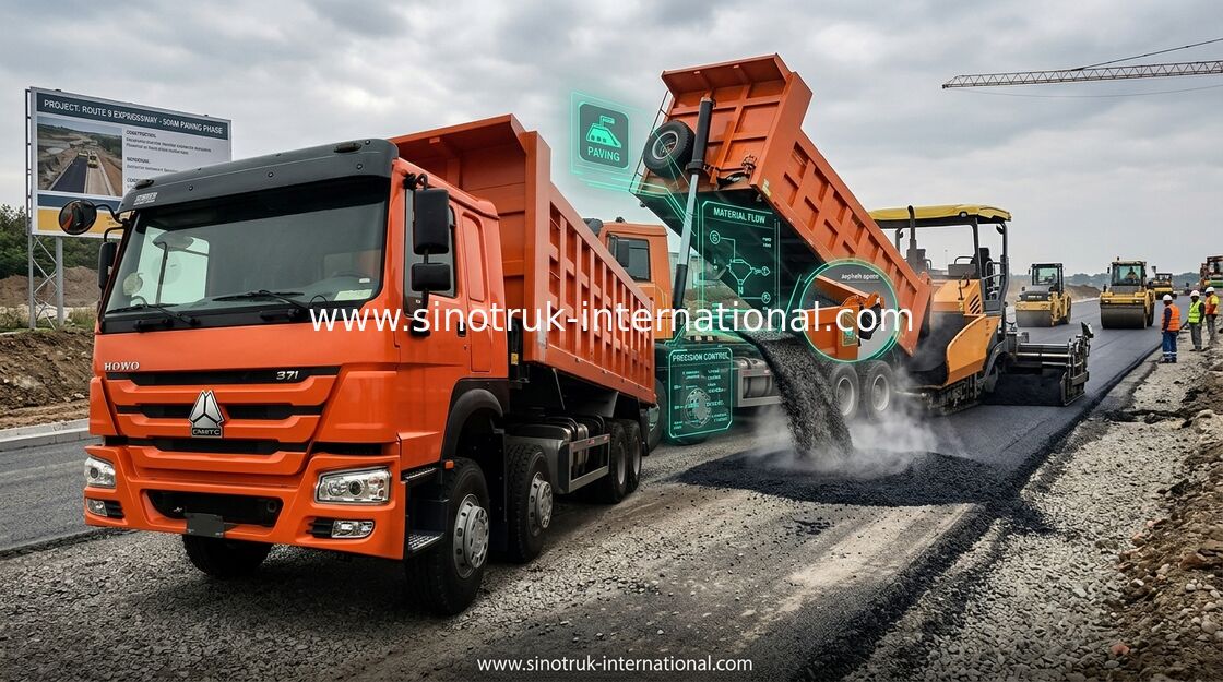 Χαμηλό Tipper κατανάλωσης καυσίμων αποδοτικό φορτηγό απορρίψεων 371HP 8x4 RHD SINOTRUK HOWO