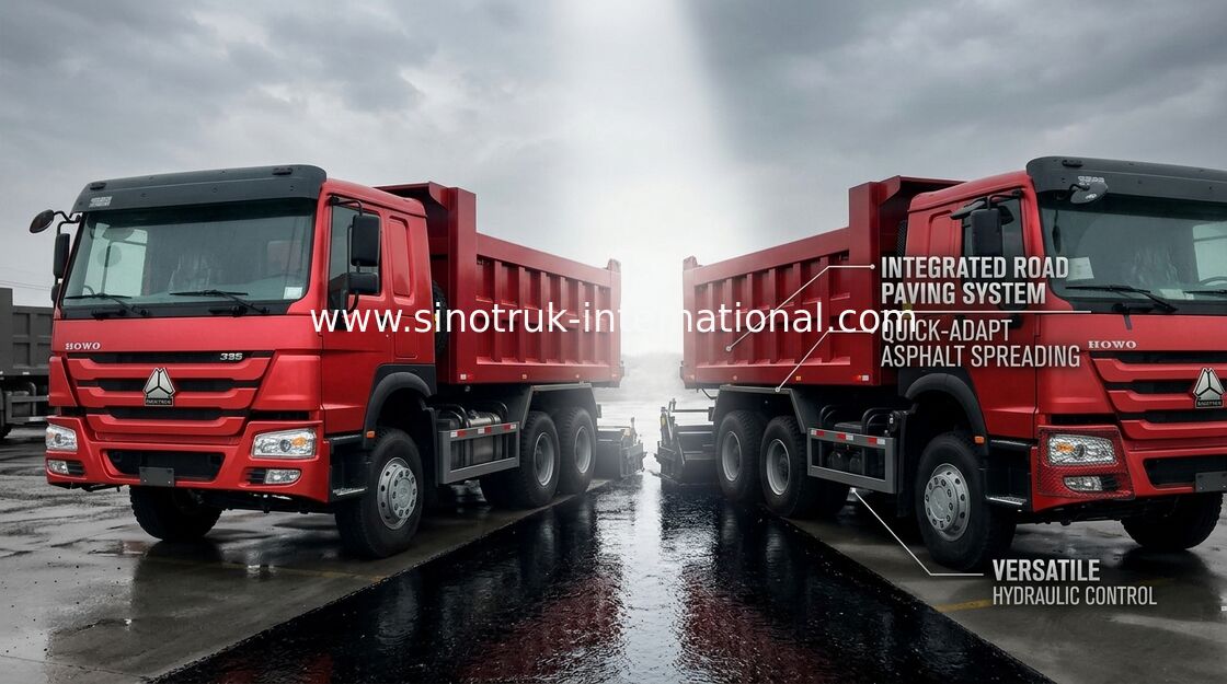 Φορτηγό απορρίψεων Sinotruk Howo εξορυκτικής βιομηχανίας 336HP 6X4 RHD 30 τόνος άσπρο/κόκκινο/πράσινο