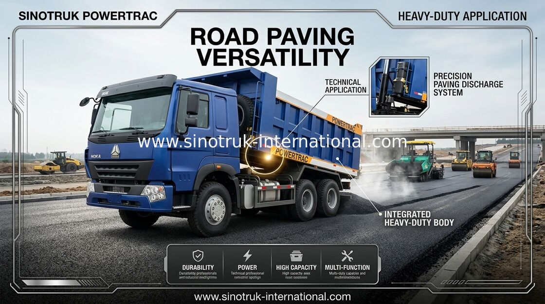 10 φορτηγό απορρίψεων ροδών SINOTRUK LHD 371 HP 20CBM υδραυλικός κύλινδρος 30 - 40 τόνου HYVA