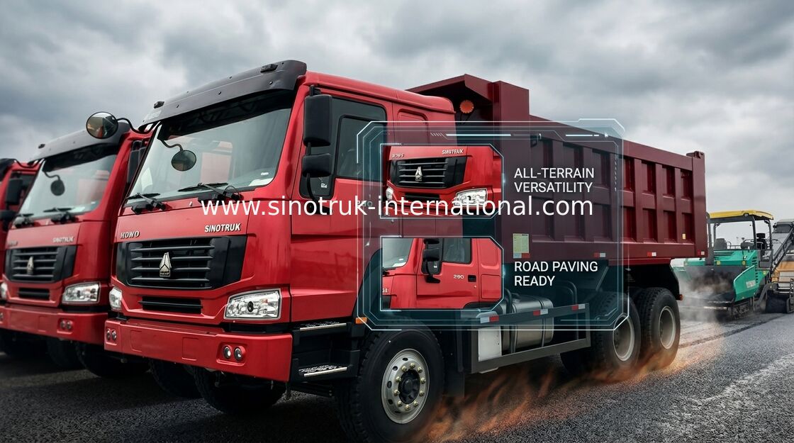 Φορτηγό απορρίψεων HOWO 10 ρόδες 371HP LHD 10 - 25 CBM 30 - 40tons για τη εξορυκτική βιομηχανία