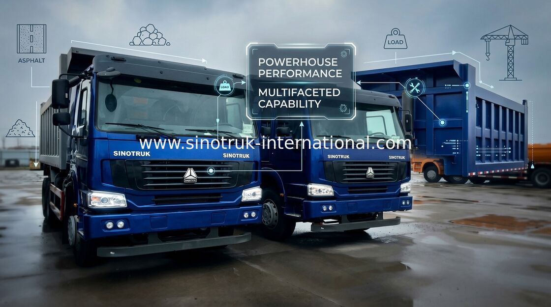 10 Tipper ροδών υψηλή μηχανή ικανότητας WD615.47 371HP φόρτωσης φορτηγών απορρίψεων