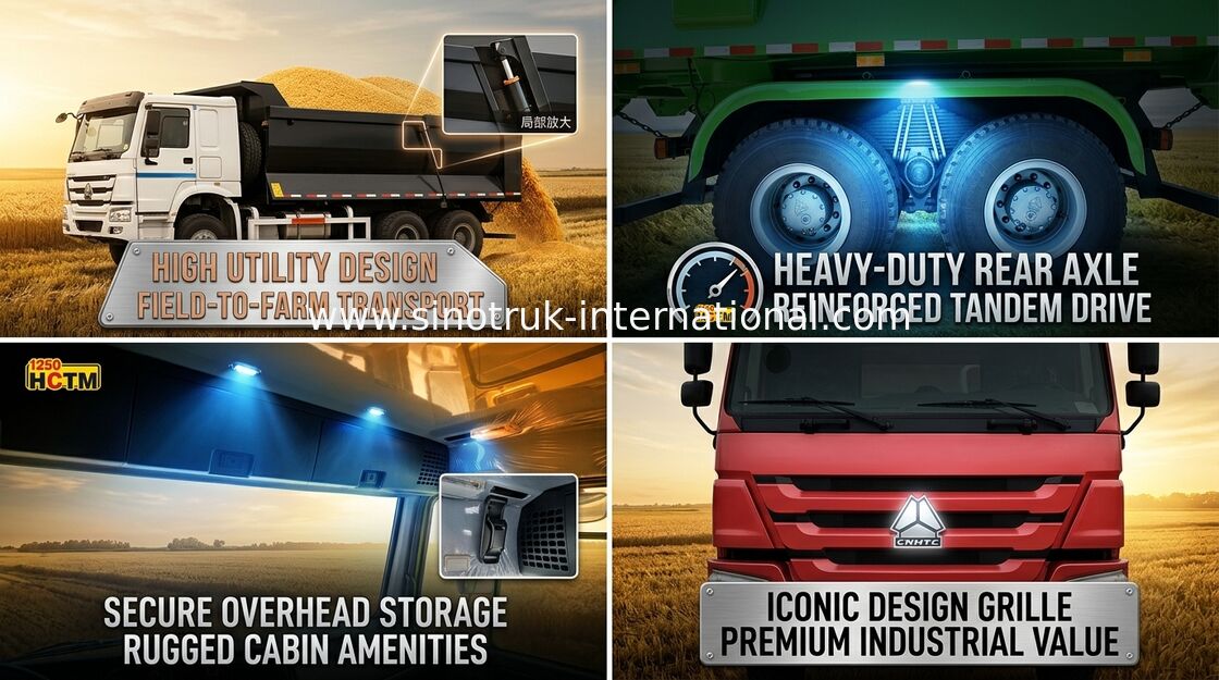 SINOTRUK HOWO 371HP 6X4 του U τύπων φορτίου σώματος βαριά απορρίψεων κατανάλωση καυσίμων φορτηγών 30-40T μικρή