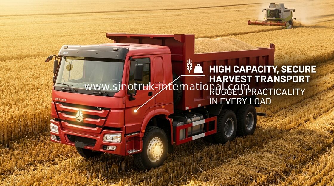 Φορτηγό απορρίψεων Howo Sinotruk LHD 371 HP 25 - 40 ευρο- βαριών τόνοι φορτηγών απορρίψεων 2