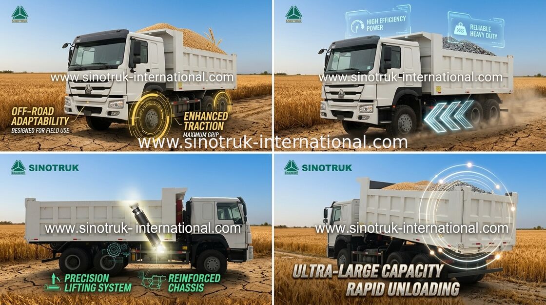 Tipper εξορυκτικής βιομηχανίας φορτηγό απορρίψεων 10 ρόδα 30 - μπροστινός Lifiting κύλινδρος 40Ton HYVA