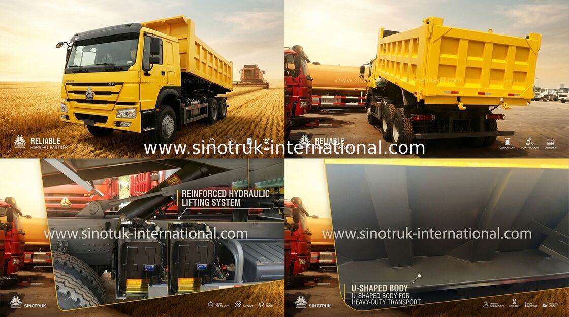 Μπροστινό ανυψωτικό Tipper φορτηγό απορρίψεων 4×2, 4×4, 6×2, 6×6 Drive η αρκετά ισχυρή μηχανή