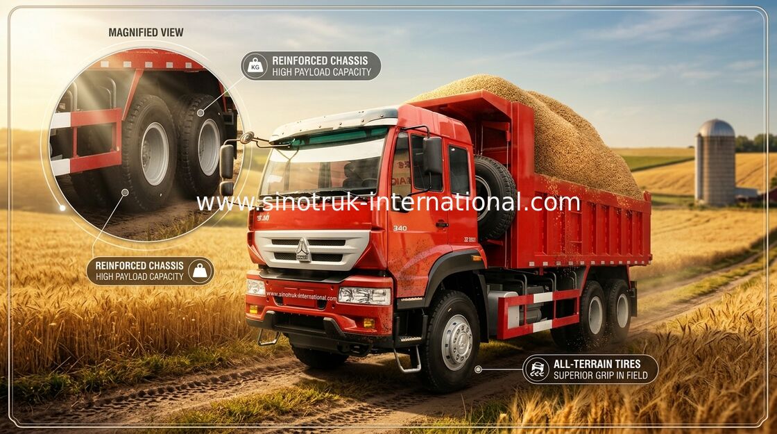 30 - 40 Tipper 6X4 LHD τόνοι φορτηγών απορρίψεων με το μέτωπο 10-25CBM που ανυψώνει τον υδραυλικό κύλινδρο