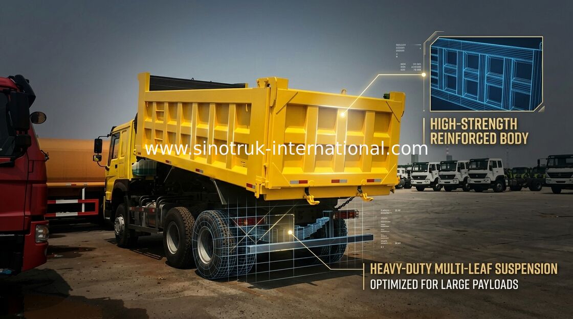 Βαρέων καθηκόντων Tipper Sinotruk Howo φορτηγό 6X4 30 - 40 τόνοι Ventral ανυψωτικών ακτινωτών ροδών