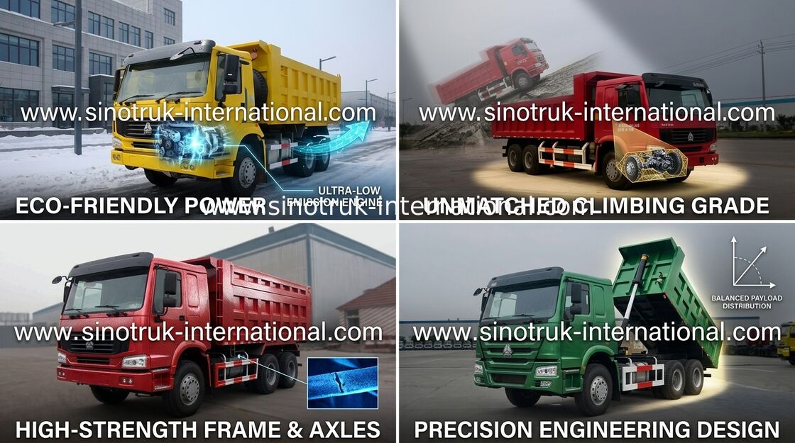 Tipper SINOTRUK HOWO φορτηγό απορρίψεων 10wheels LHD 371HP 25tons 10-25CBM ZZ3257N3847A