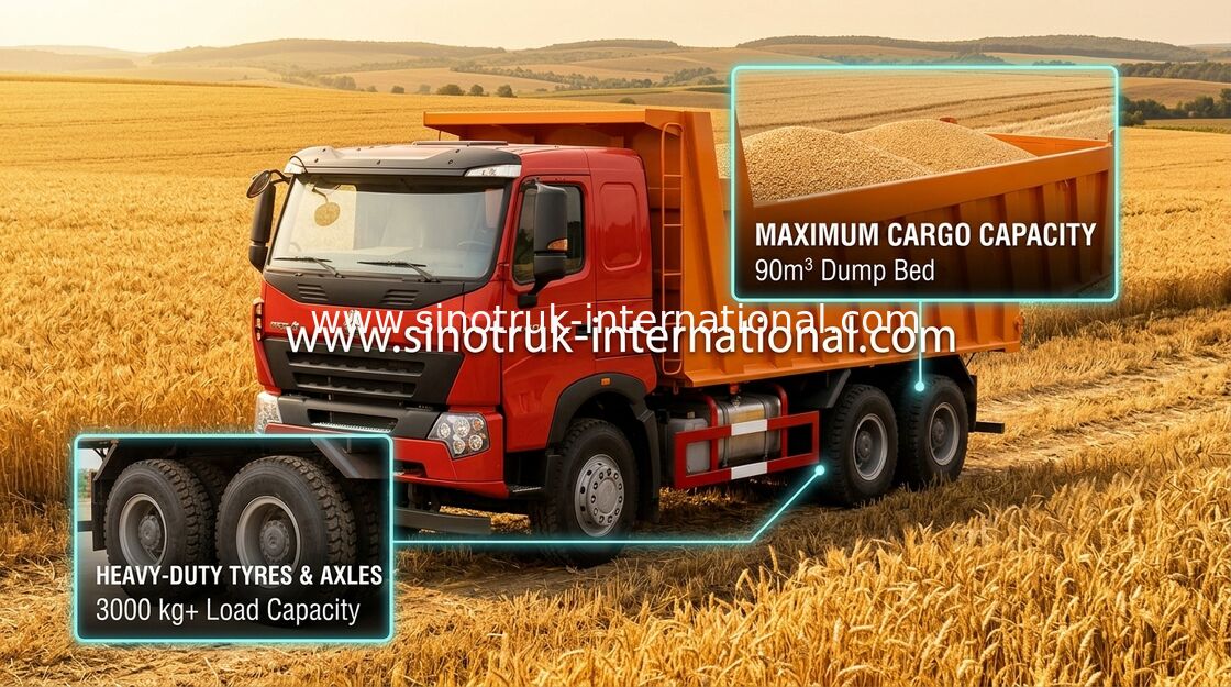 Tipper φορτηγό απορρίψεων SINOTRUK HOWO A7 336HP για τη εξορυκτική βιομηχανία ZZ3257N3847N1
