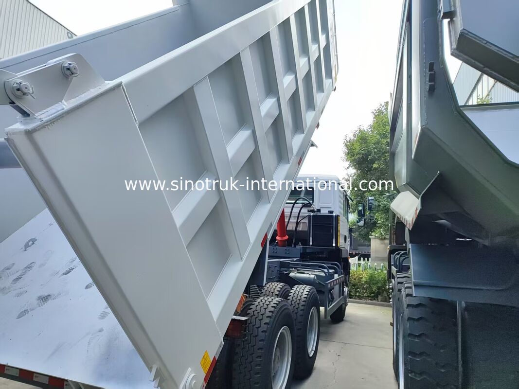 White HOWO TX 6×4 Front Lifting Tipper Truck, 20CBM Cargo Box, Max 50 Tons Heavy Load Capacity